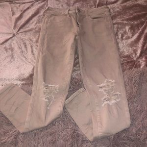 AEO Pink Ripped Jeans